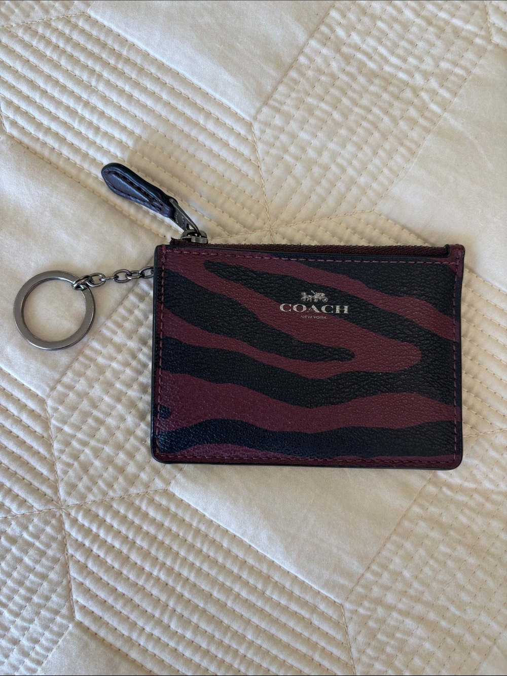 Coach slim wallet with key ring chain